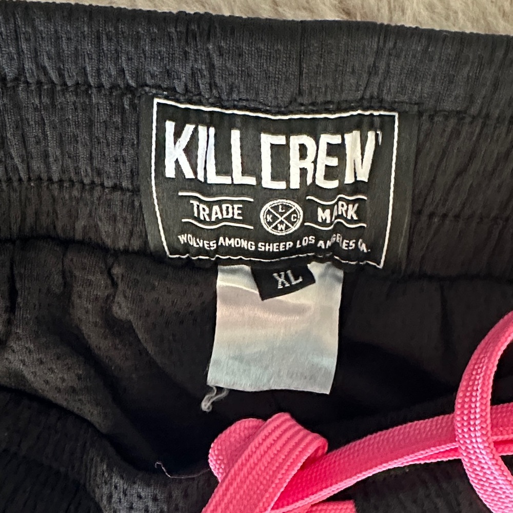 Kill Crew Women's Black Shorts with Pink Flame Design - Picture 3 of 3